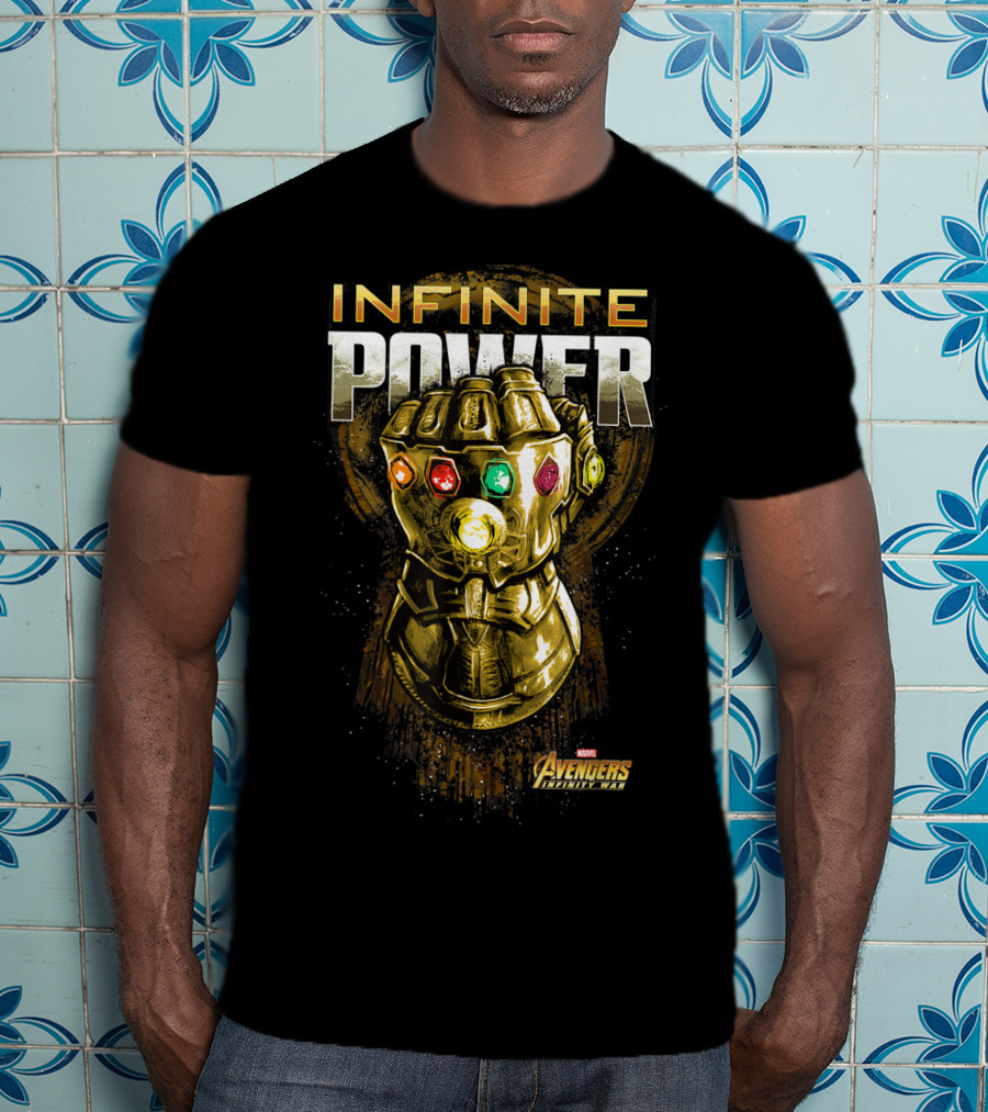 Infinite Power Gold Gauntlet Marvel Avengers Infinity War T-Shirt