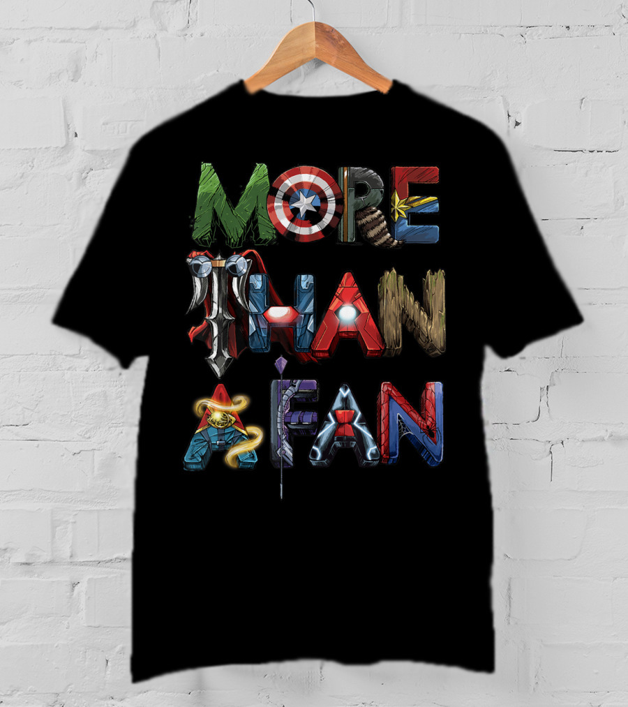 Marvel Avengers Iconic Heroes Word Art More Than A Fan T-Shirt