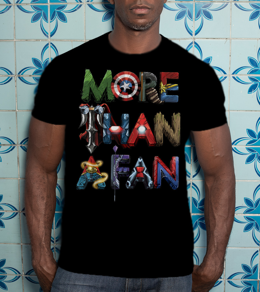 Marvel Avengers Iconic Heroes Word Art More Than A Fan T-Shirt