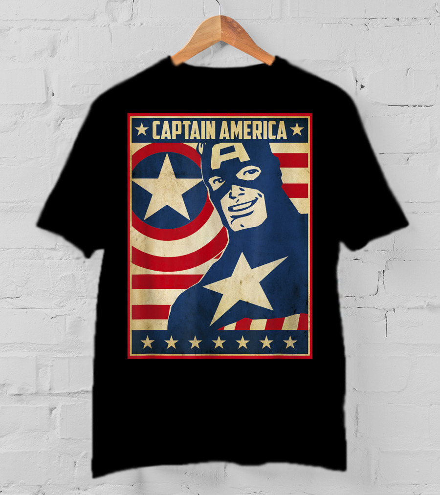 Captain America Avengers Patriotic Star Icon T-Shirt