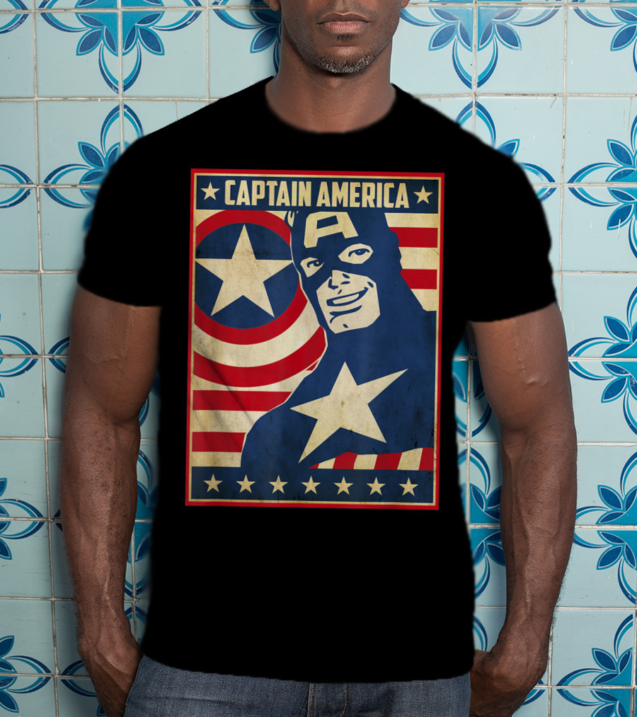 Captain America Avengers Patriotic Star Icon T-Shirt