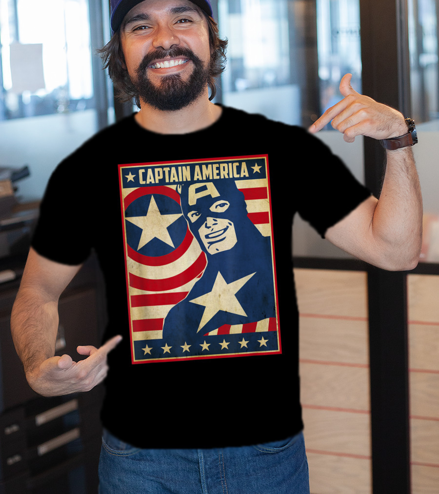 Captain America Avengers Patriotic Star Icon T-Shirt