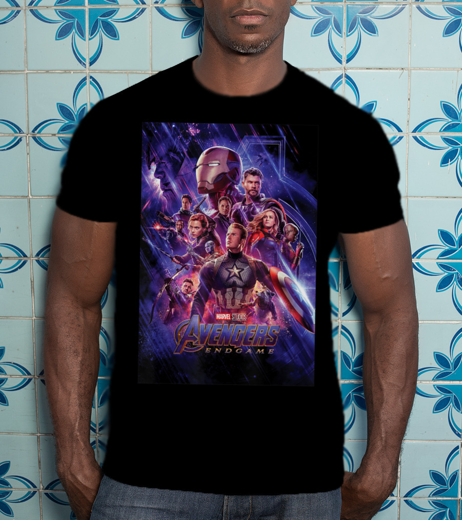Marvel Studios Avengers Endgame Space Group Captain America Iron Man T-Shirt