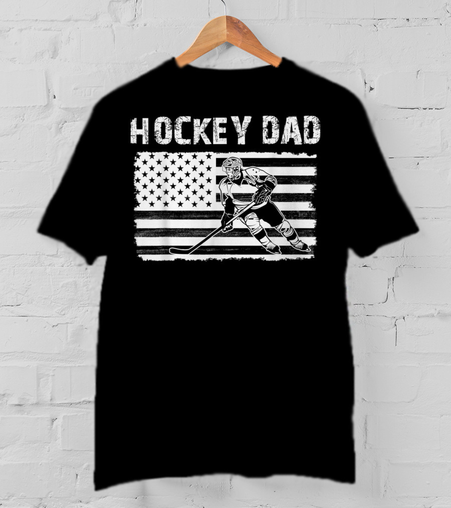 USA Hockey Dad Flag Skater T-Shirt
