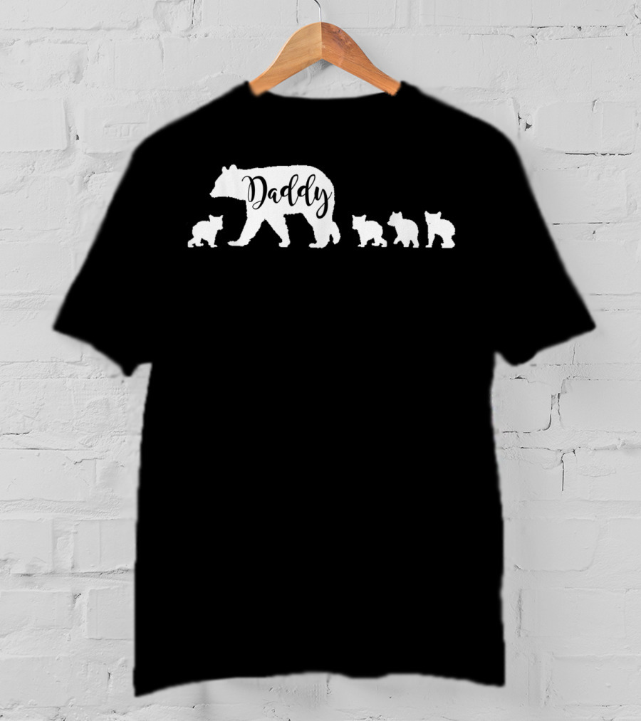 Daddy Bear And Four Cubs Dad Father Papa T-Shirt