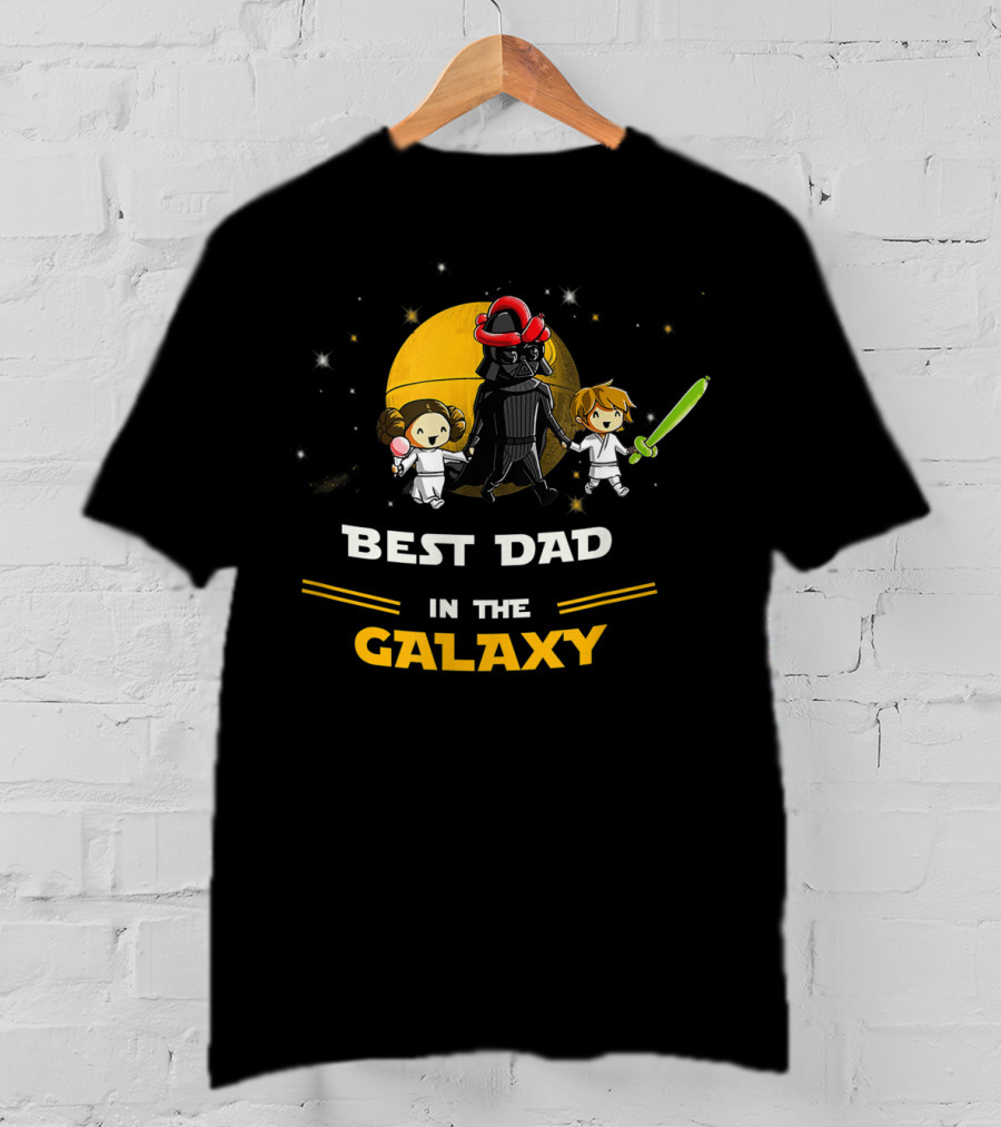 Best Dad In The Galaxy Father Daughter And Son Lightsaber Star Adventure T-Shirt