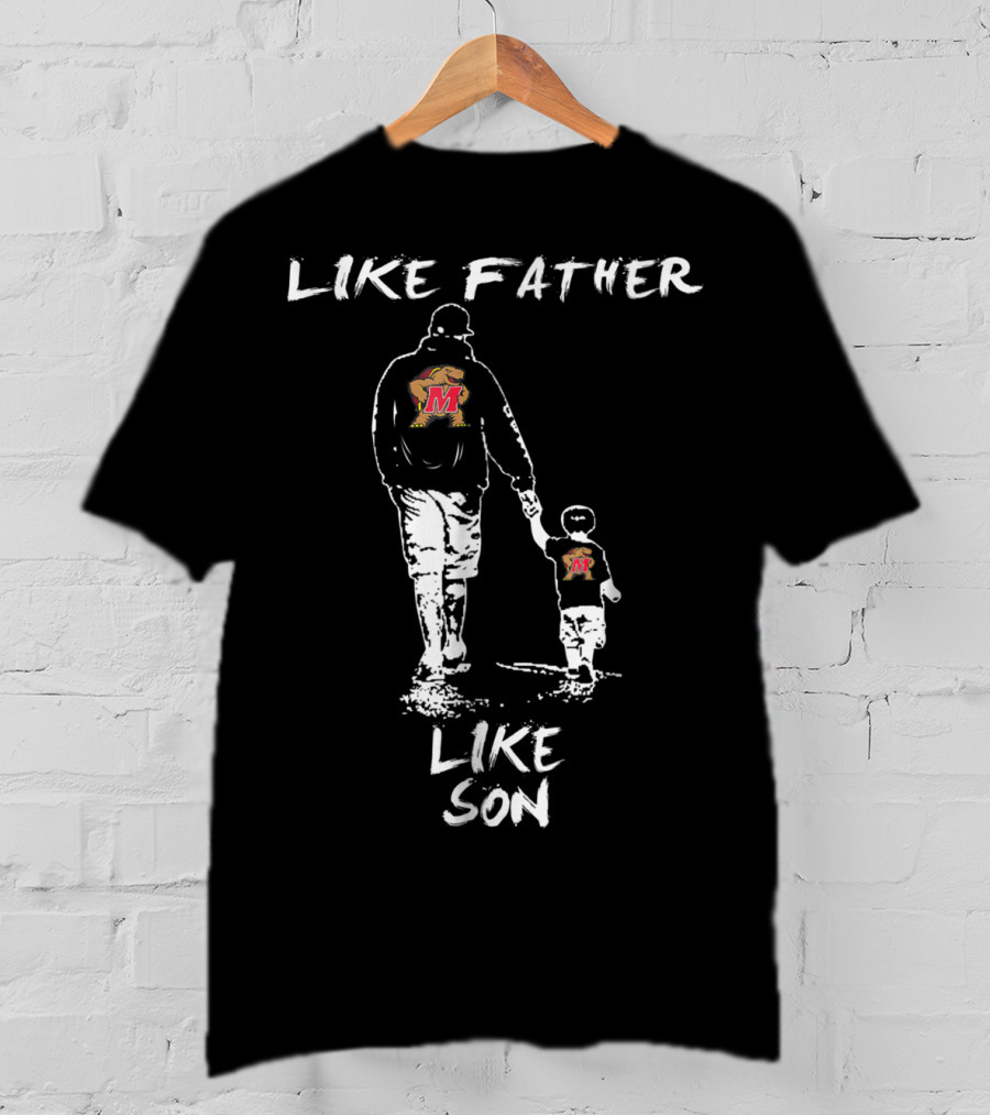 Maryland Terrapins Like Father Like Son Walking Together With Matching T-Shirt