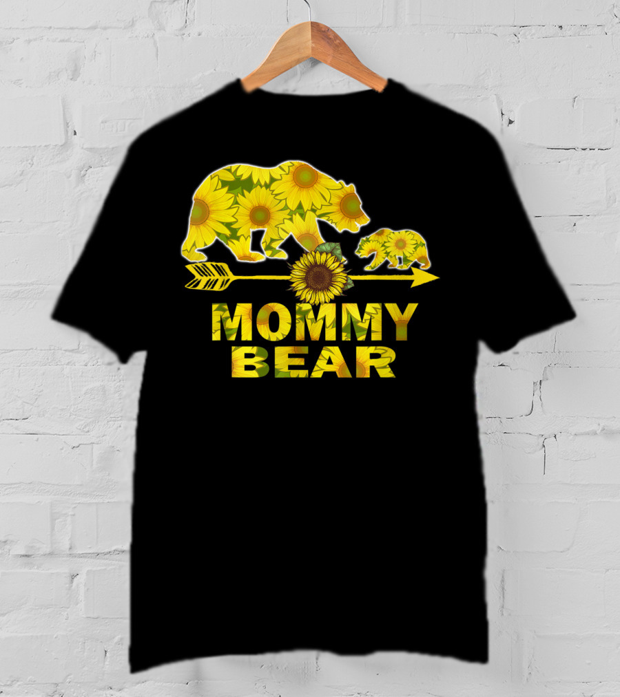 Mommy Bear Sunflower Arrow Mother Father T-Shirt