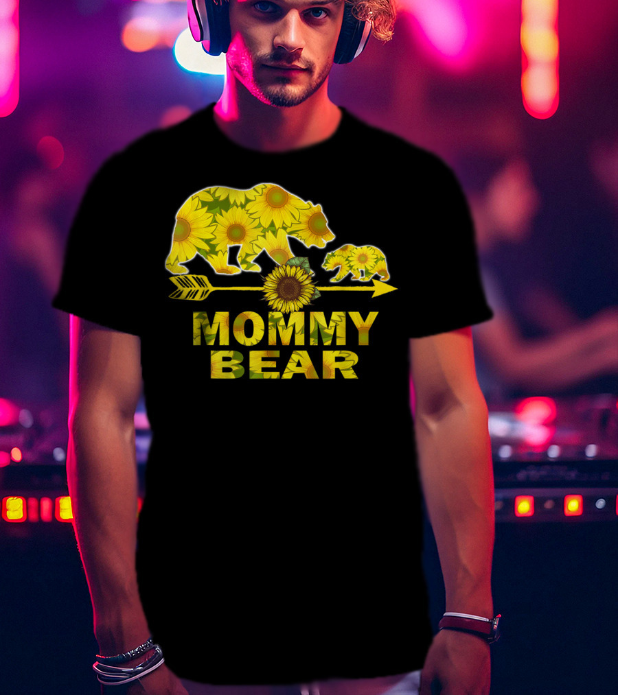 Mommy Bear Sunflower Arrow Mother Father T-Shirt