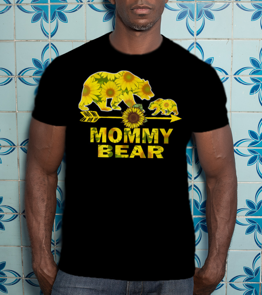 Mommy Bear Sunflower Arrow Mother Father T-Shirt