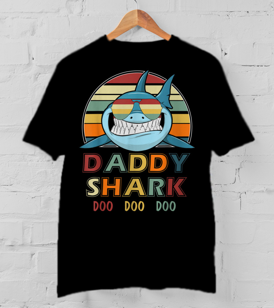 Daddy Shark Doo Doo Doo Retro Vintage T-Shirt