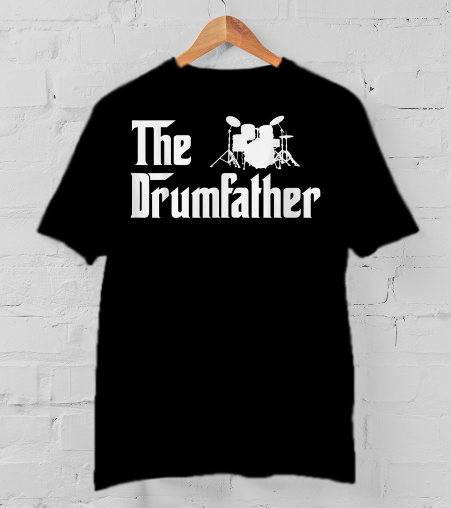 The Drumfather Funny Drummer Parody With Drum Kit T-Shirt