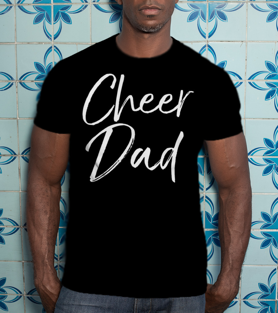 Cheer Dad Cute Matching Family Cheerleader Father T-Shirt