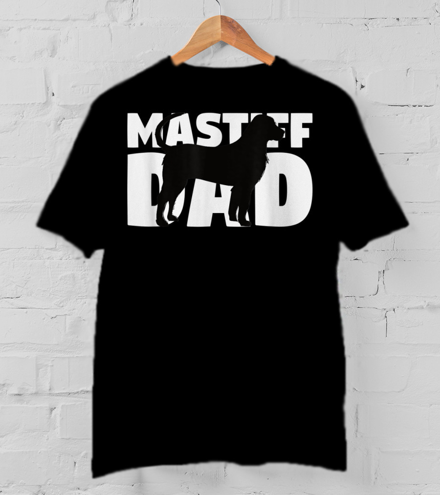 Mastiff Dad Silhouette Design Father's Day T-Shirt