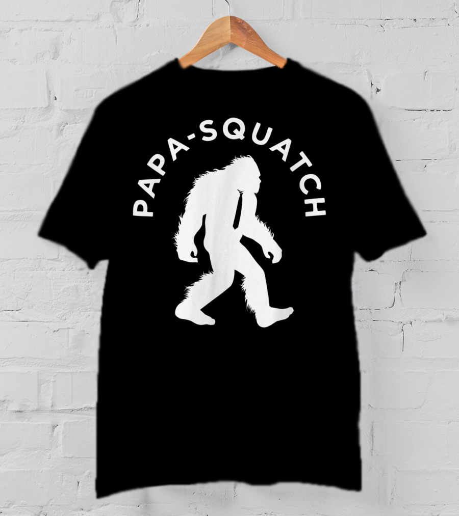 Papa Sasquatch Cute Cryptid Father Bigfoot Walking T-Shirt