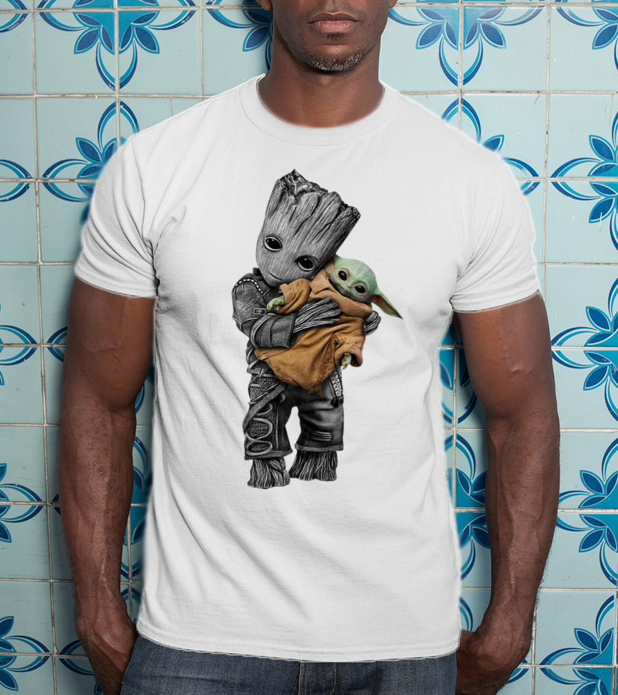 Groot Holding Baby Yoda T-Shirt
