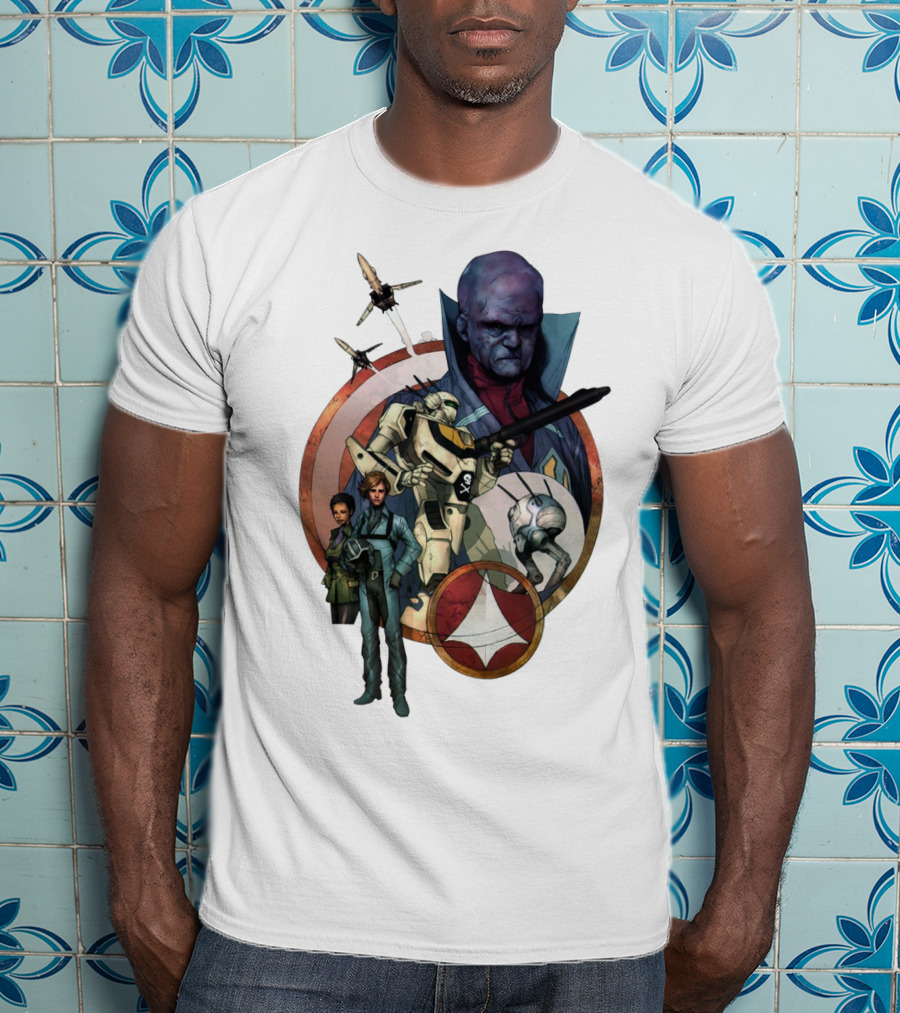 Robotech RBT Roy Fokker Lisa Hunter Zentraedi Logo Battle T-Shirt