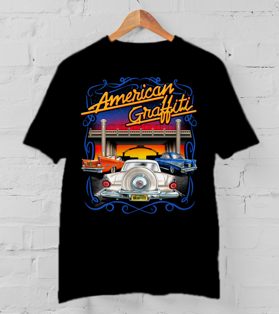 American Graffiti Classic Cars Scene T-Shirt