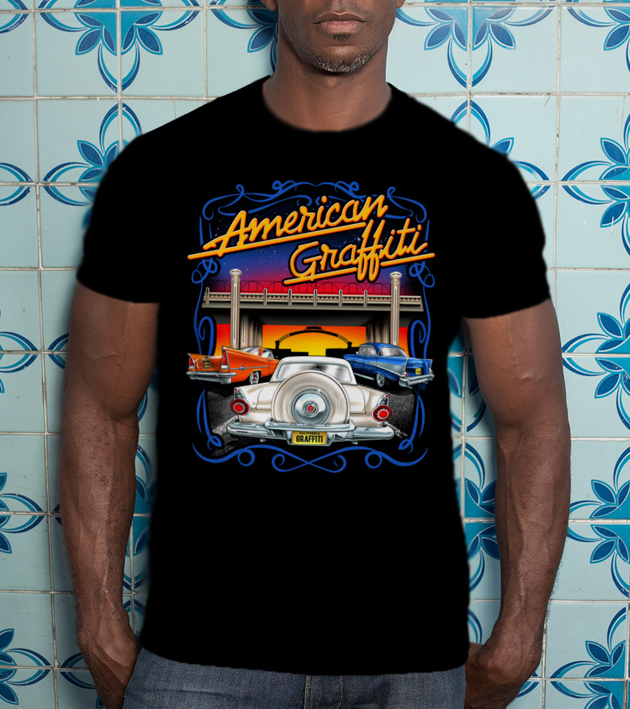 American Graffiti Classic Cars Scene T-Shirt