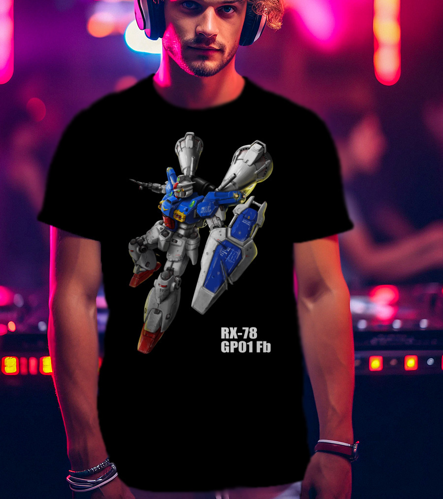 RX-78 GP01Fb Mobile Suit In Dynamic Action Pose T-Shirt