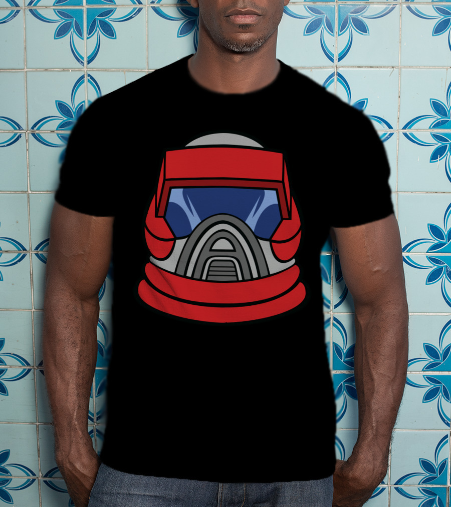 Mask Spectrum Red Futuristic Helmet T-Shirt