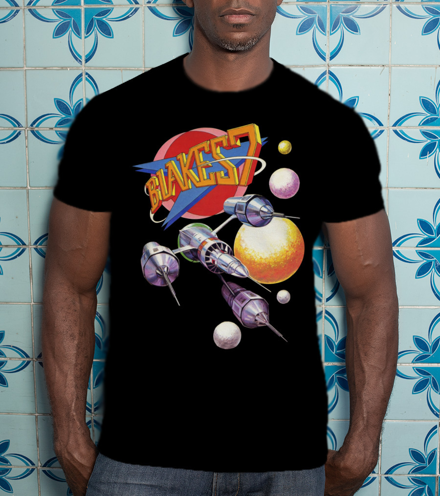 Blake's 7 Annual Retro Sci-Fi Spaceship And Planets T-Shirt