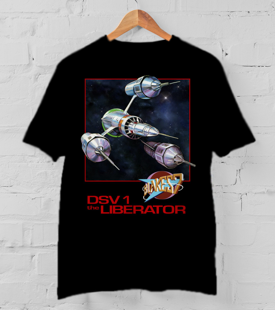 Blake's 7 DSV1 The Liberator Spacecraft In Outer Space T-Shirt