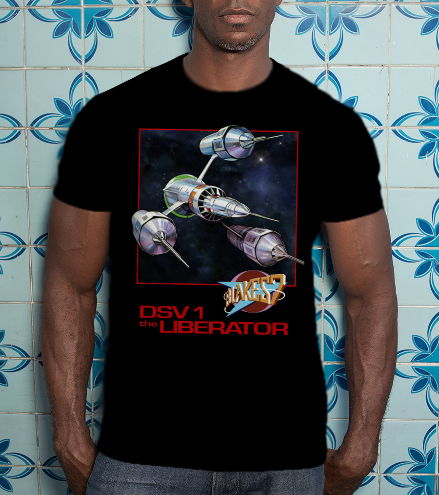 Blake's 7 DSV1 The Liberator Spacecraft In Outer Space T-Shirt