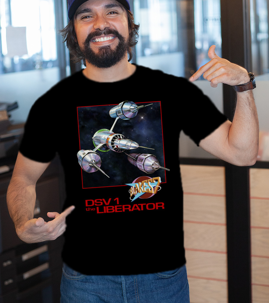 Blake's 7 DSV1 The Liberator Spacecraft In Outer Space T-Shirt