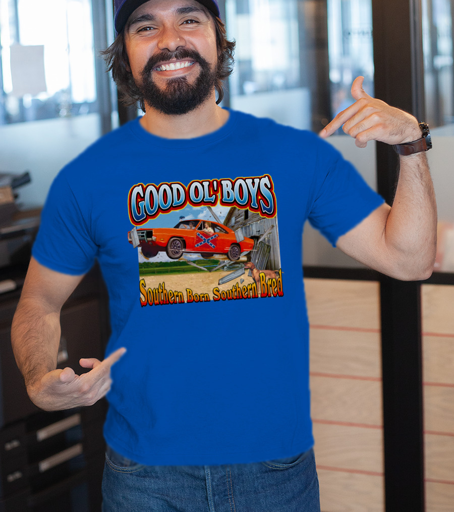 Good Ol' Boys Southern Born Southern Bred Dukes Of Hazzard Car Jump Scene T-Shirt