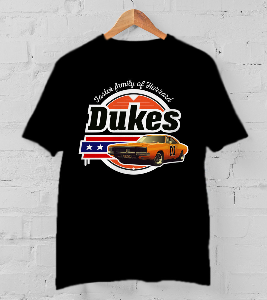 Dukes Faster Family Of Hazzard 01 Car Stars And Stripes Vintage T-Shirt