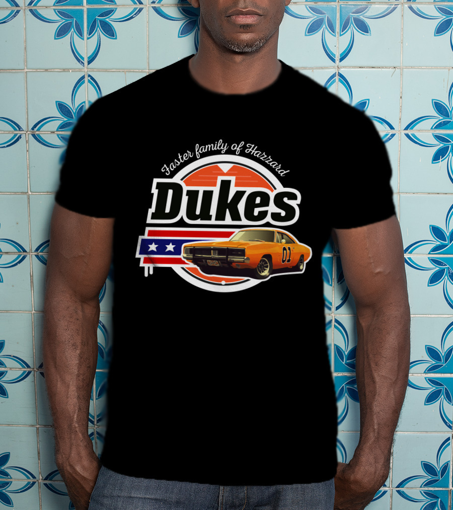 Dukes Faster Family Of Hazzard 01 Car Stars And Stripes Vintage T-Shirt