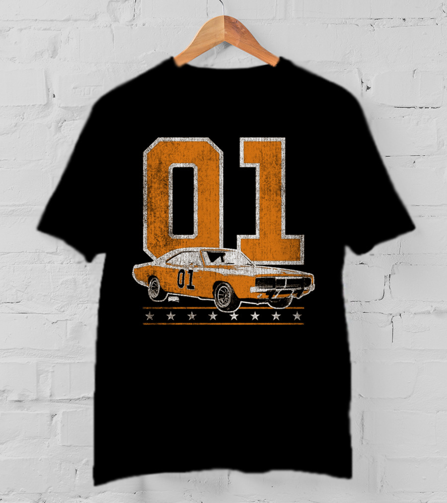 01 General Lee Dukes Of Hazzard Car Stars T-Shirt