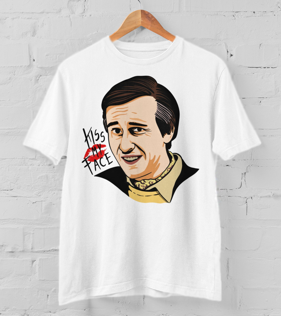 Alan Partridge Kiss My Face Retro Portrait With Lipstick T-Shirt