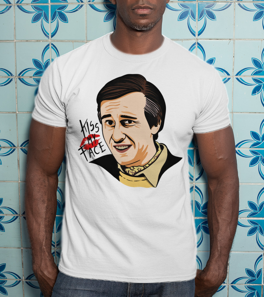 Alan Partridge Kiss My Face Retro Portrait With Lipstick T-Shirt
