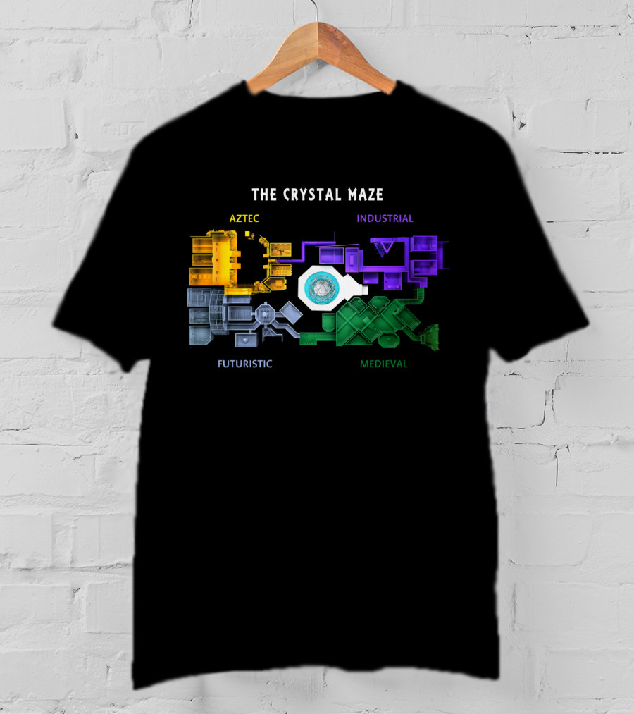 The Crystal Maze Map Aztec Industrial Futuristic Medieval T-Shirt