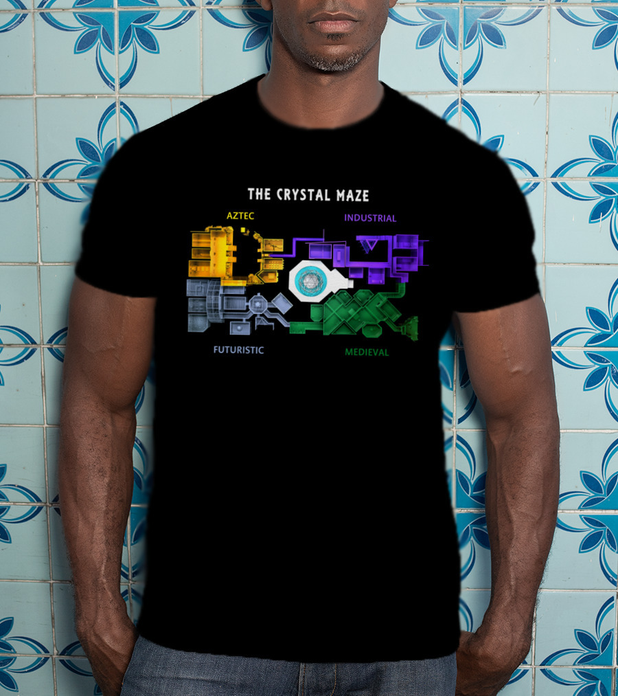 The Crystal Maze Map Aztec Industrial Futuristic Medieval T-Shirt