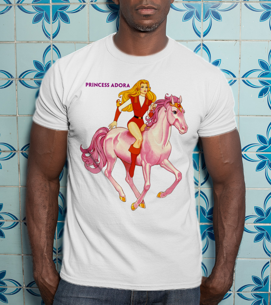 Princess Adora Riding Pink Horse She-Ra Character Fan T-Shirt
