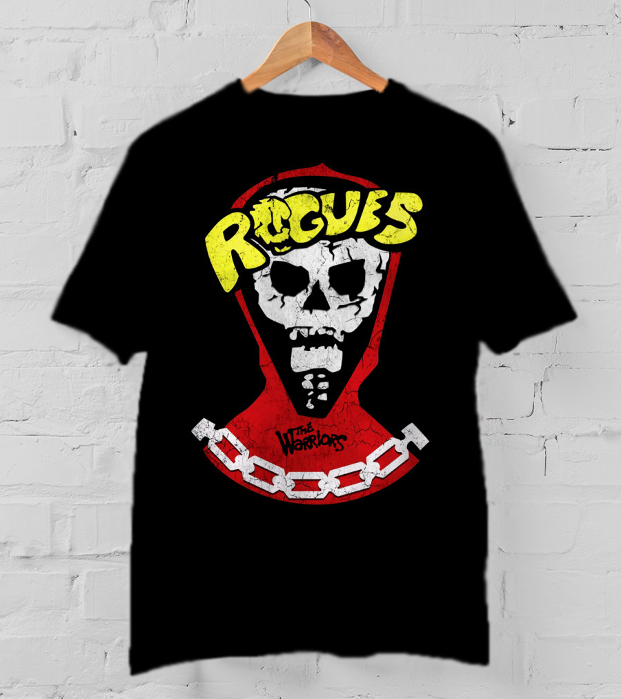 Rogues Skull Mask With Chain And The Warriors T-Shirt