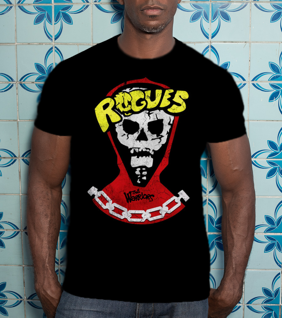 Rogues Skull Mask With Chain And The Warriors T-Shirt