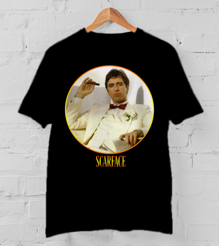 Scarface Iconic Movie Character In Circle Frame T-Shirt