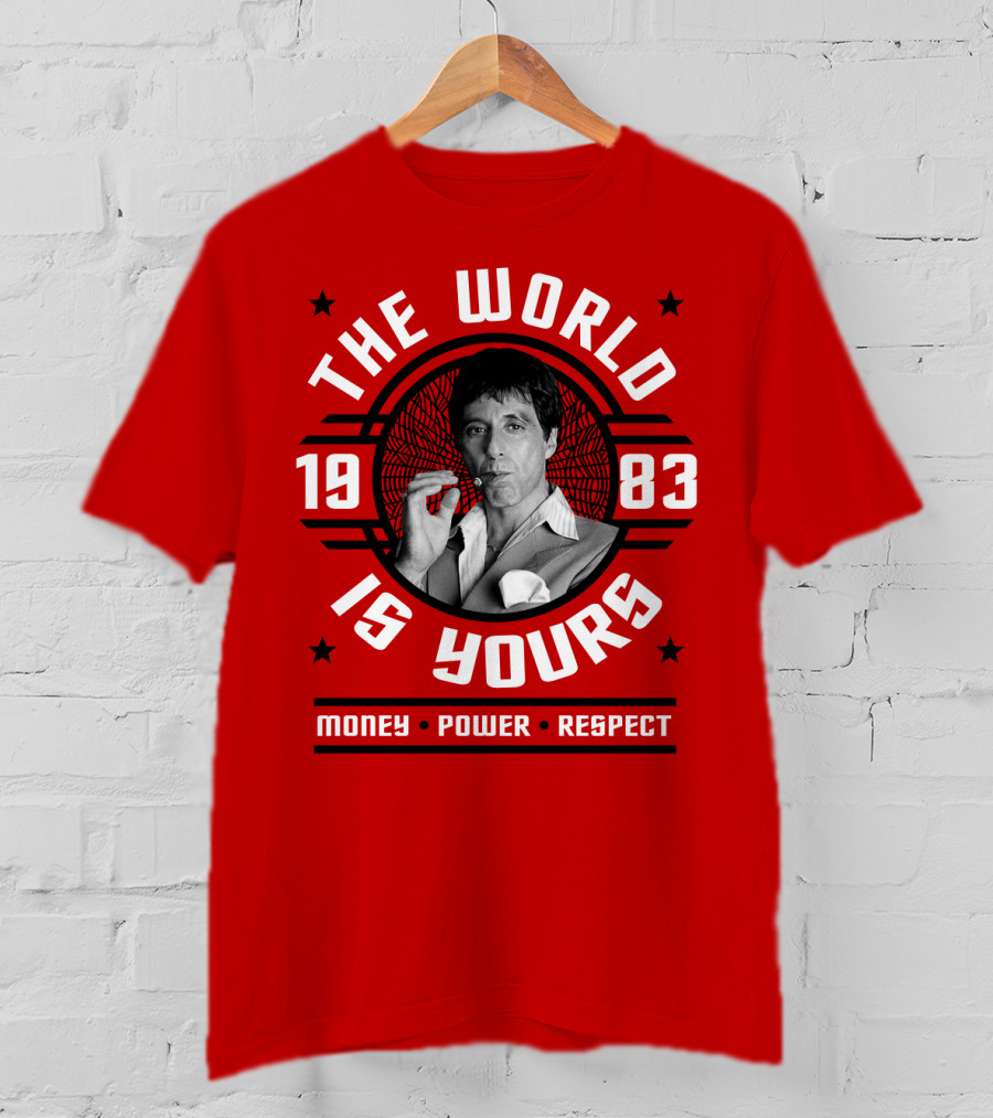 Scarface The World Is Yours 1983 Money Power Respect T-Shirt