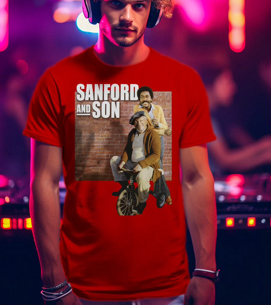 Sanford And Son Red Brick Wall Background T-Shirt