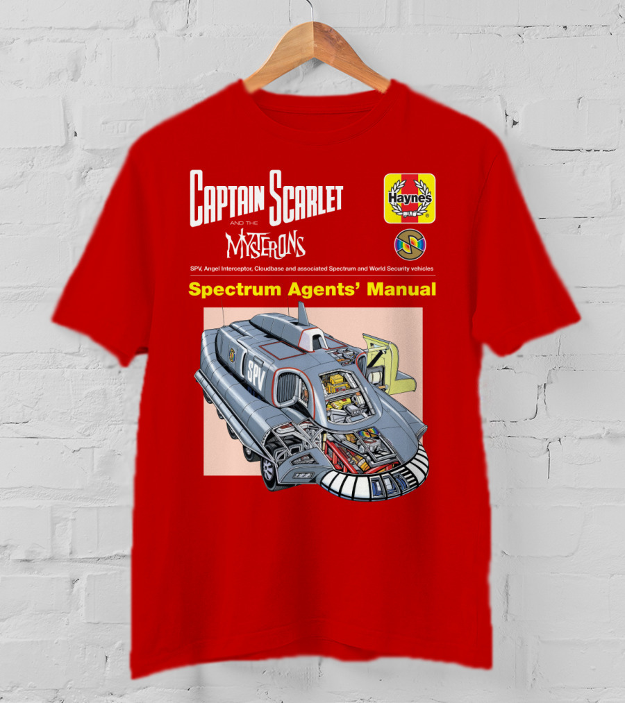 Captain Scarlet And The Mysterons Spectrum Agents' Manual SPV Haynes Cloudbase Spectrum World Security Vehicles T-Shirt