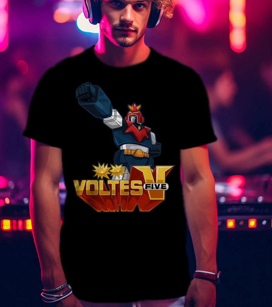 Voltes Five Robot Iconic Anime Character Fist Power Action T-Shirt