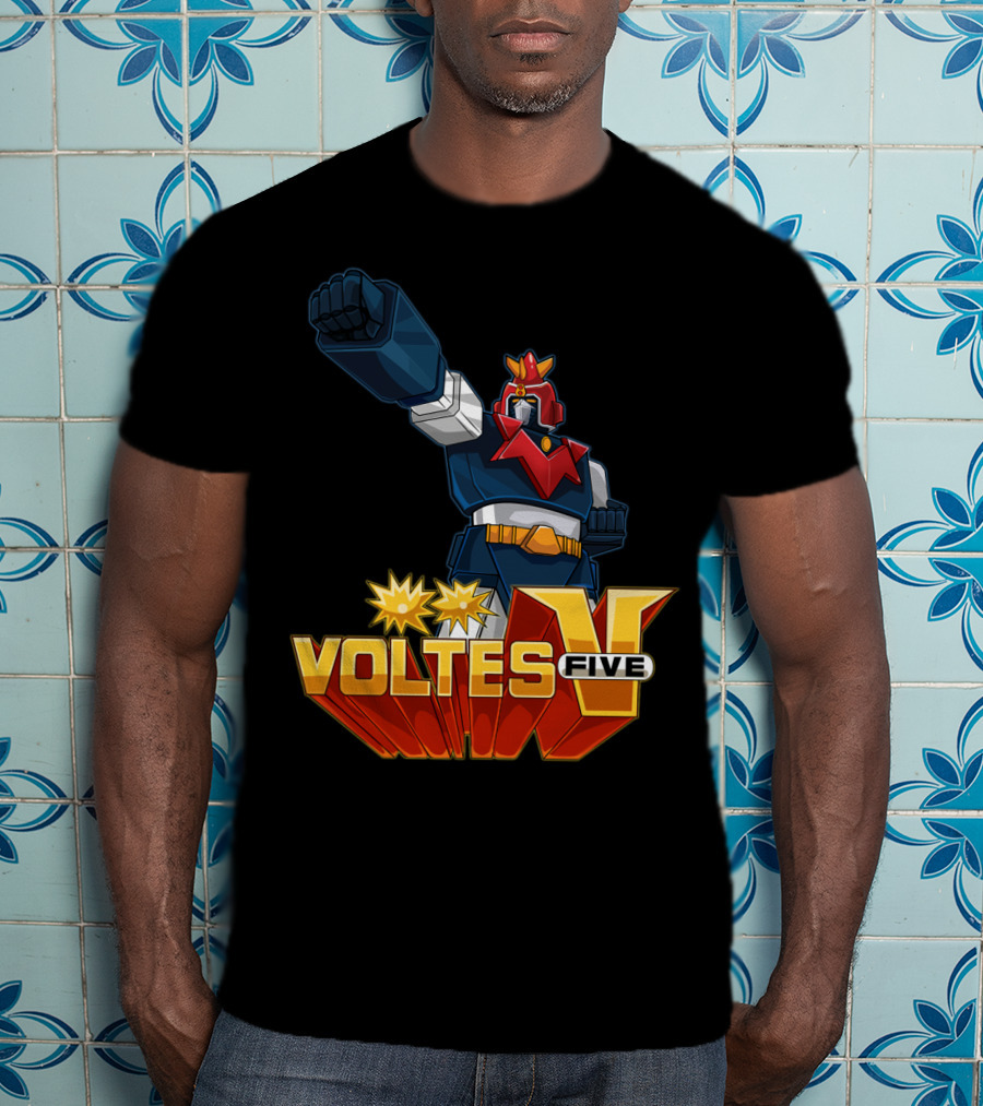 Voltes Five Robot Iconic Anime Character Fist Power Action T-Shirt