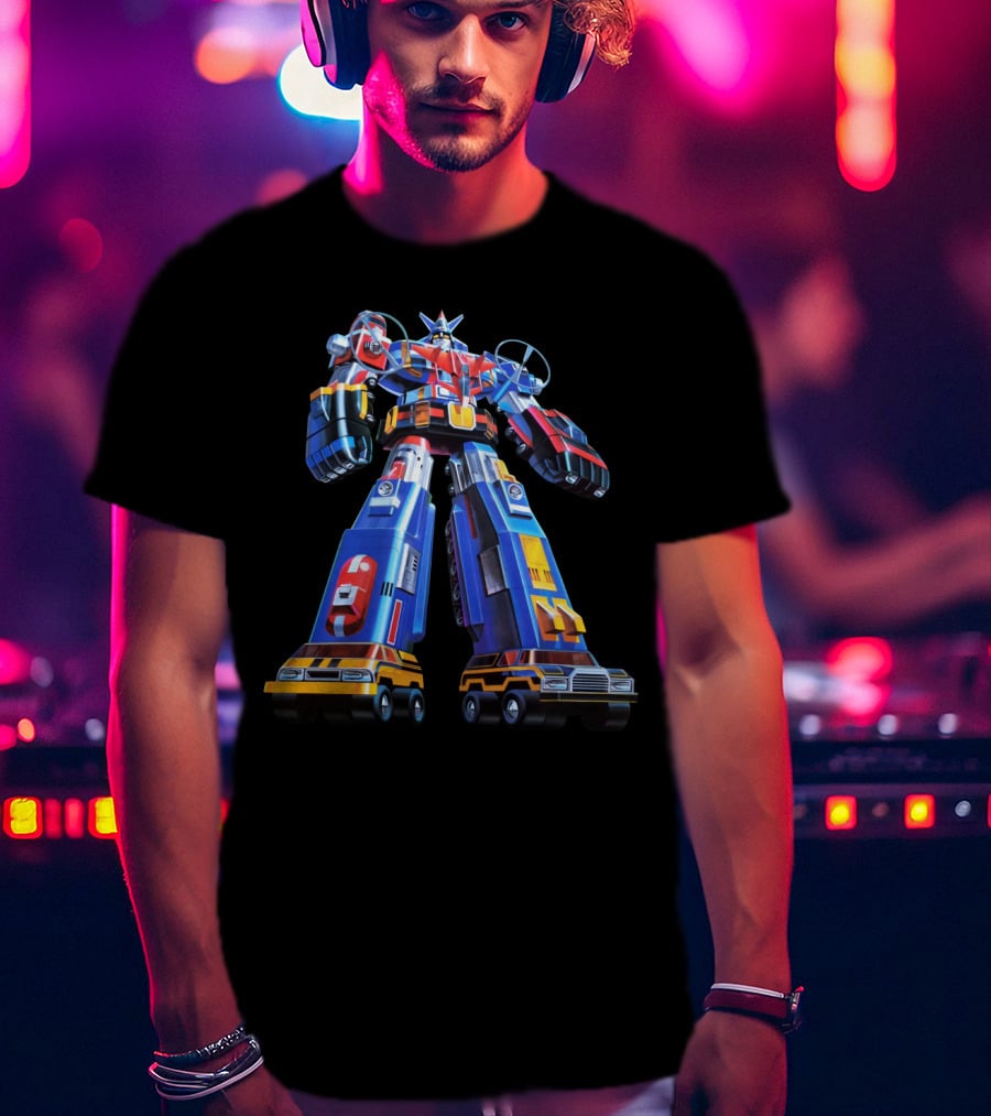 Vehicle Force Voltron Dairugger XV Giant Mecha Robot T-Shirt