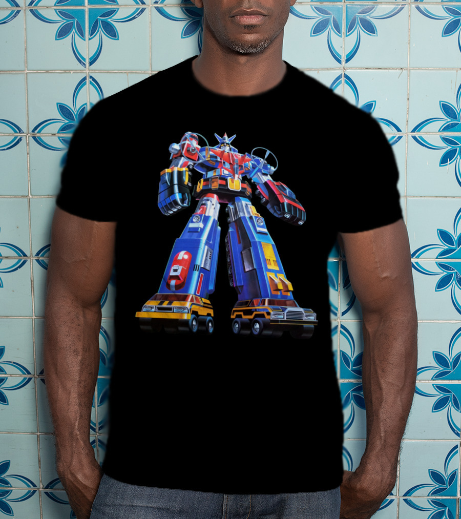 Vehicle Force Voltron Dairugger XV Giant Mecha Robot T-Shirt