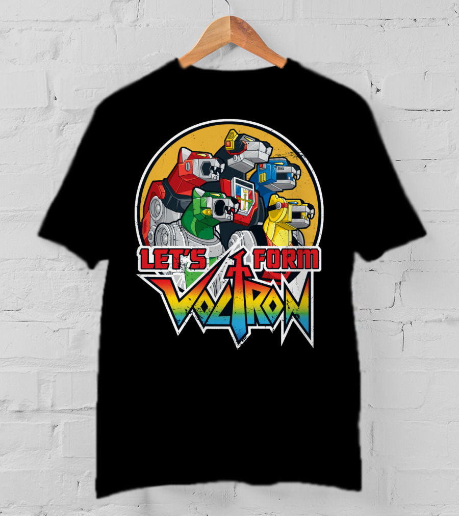 Let’s Form Voltron Lions Retro Iconic Team Assembly T-Shirt