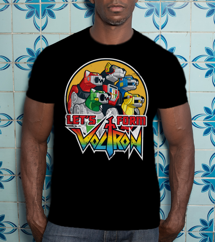 Let’s Form Voltron Lions Retro Iconic Team Assembly T-Shirt